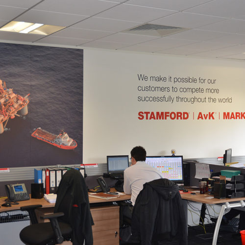 Stamford AvK Branded product application feature wall
