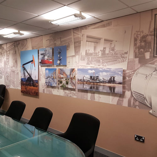 Acrylic Corporate Display Panels for Cummins with wallpaper