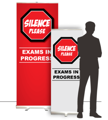 silence please banner 375x418 No Entry <span>exams taking place roller banner</span>    Image of silence please banner 375x418